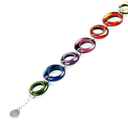 Rainbow Hollow Circles Bracelet | The Jewellery Stop