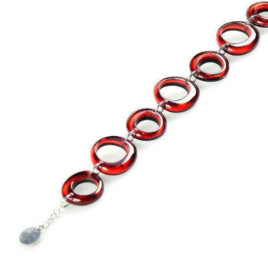Red Hollow Circles Bracelet | The Jewellery Stop