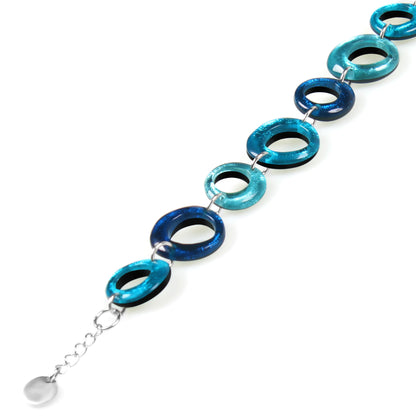 Teal Hollow Circles Bracelet | The Jewellery Stop