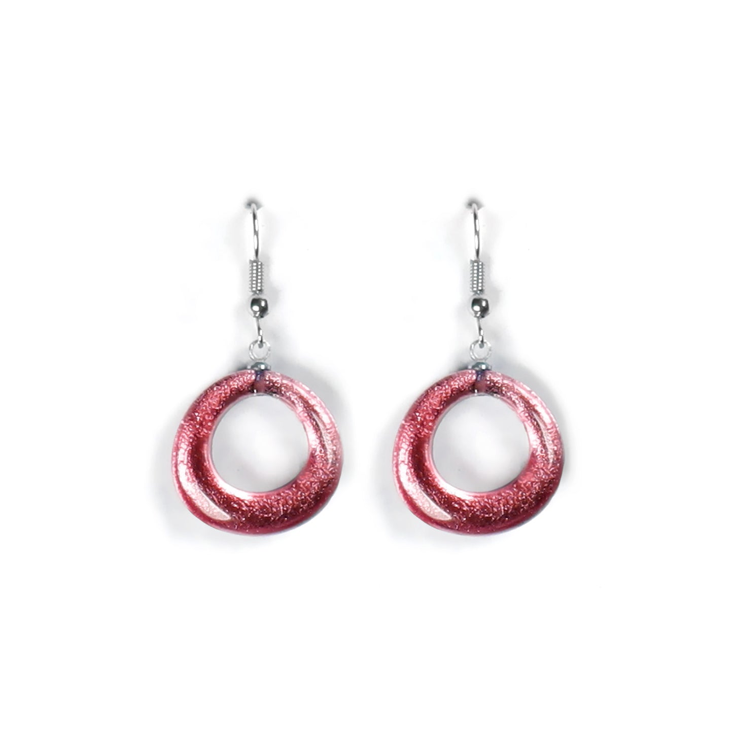Rose Hollow Circles Fish Hook Earrings | The Jewellery Stop
