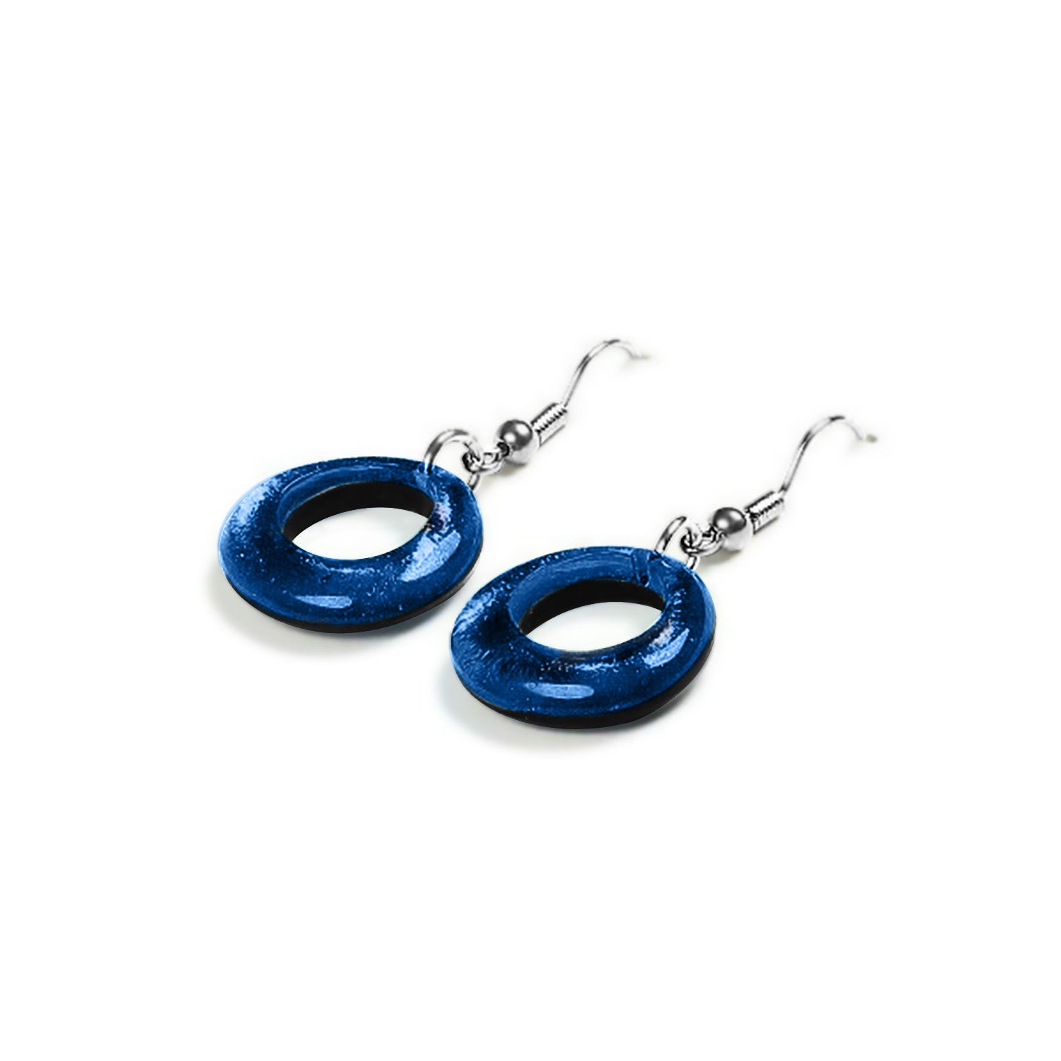 Seaweed Hollow Circles Fish Hook Earrings | The Jewellery Stop