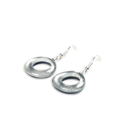 Steel Hollow Circles Fish Hook Earrings | The Jewellery Stop