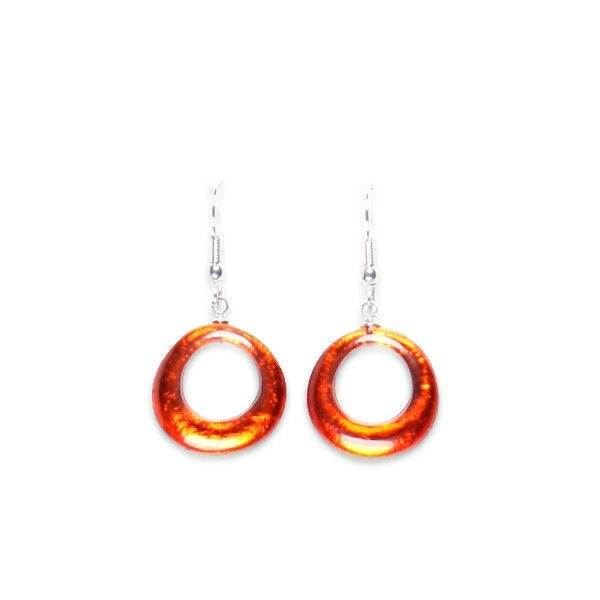 Toffee Hollow Circles Fish Hook Earrings | The Jewellery Stop
