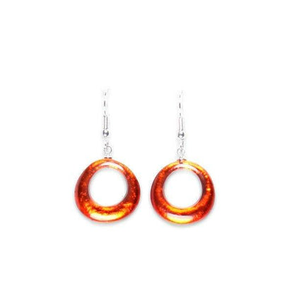 Toffee Hollow Circles Fish Hook Earrings | The Jewellery Stop