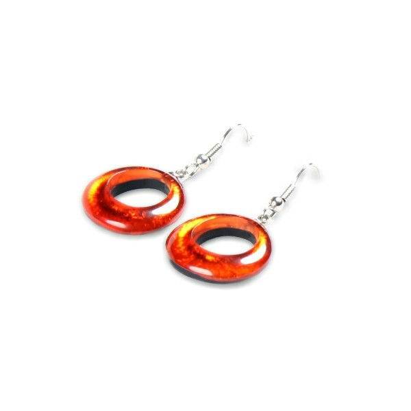 Toffee Hollow Circles Fish Hook Earrings | The Jewellery Stop