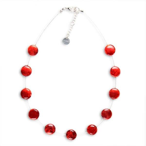 Red Buttons Necklace