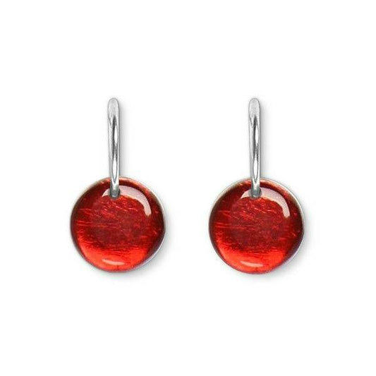 Cerise Buttons Creole Earrings | The Jewellery Stop