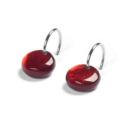 Cerise Buttons Creole Earrings | The Jewellery Stop