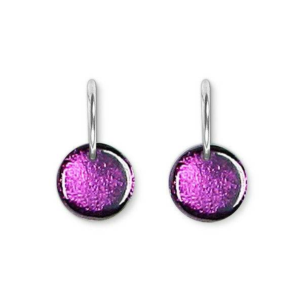 Purple Buttons Creole Earrings | The Jewellery Stop