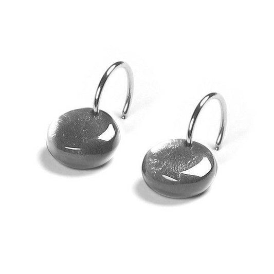 Steel Buttons Creole Earrings | The Jewellery Stop