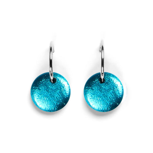 Teal Buttons Creole Earrings | The Jewellery Stop