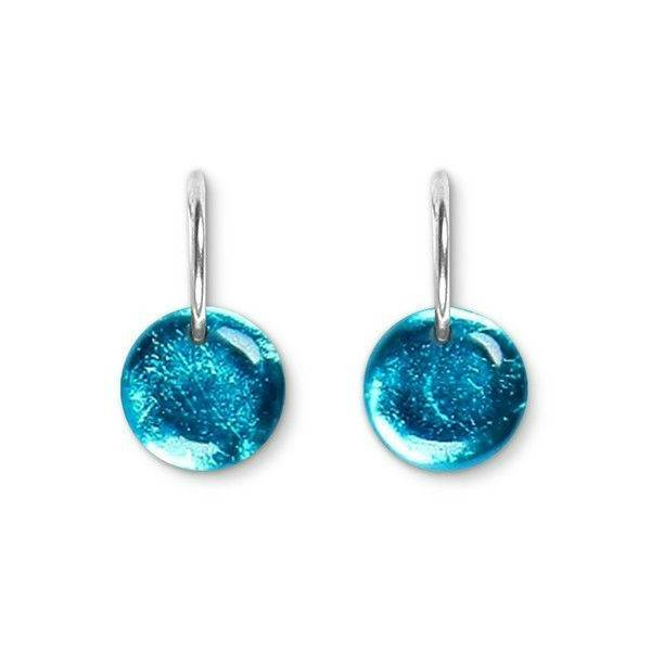 Turquoise Buttons Creole Earrings | The Jewellery Stop