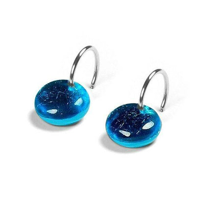 Turquoise Buttons Creole Earrings | The Jewellery Stop