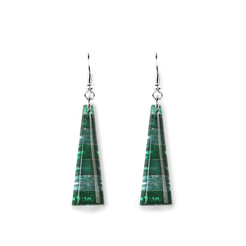 Emerald Triangle Stripes Fish Hook Earrings | The Jewellery Stop