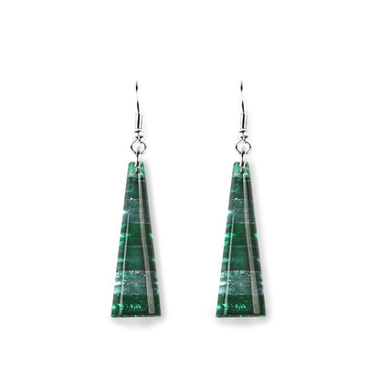 Emerald Triangle Stripes Fish Hook Earrings | The Jewellery Stop
