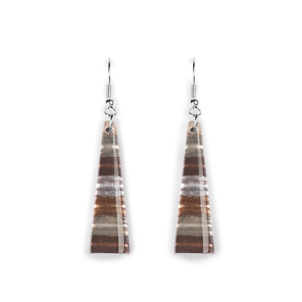 Mink Triangle Stripes Fish Hook Earrings | The Jewellery Stop