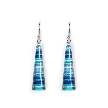 Ocean Triangle Stripes Fish Hook Earrings | The Jewellery Stop