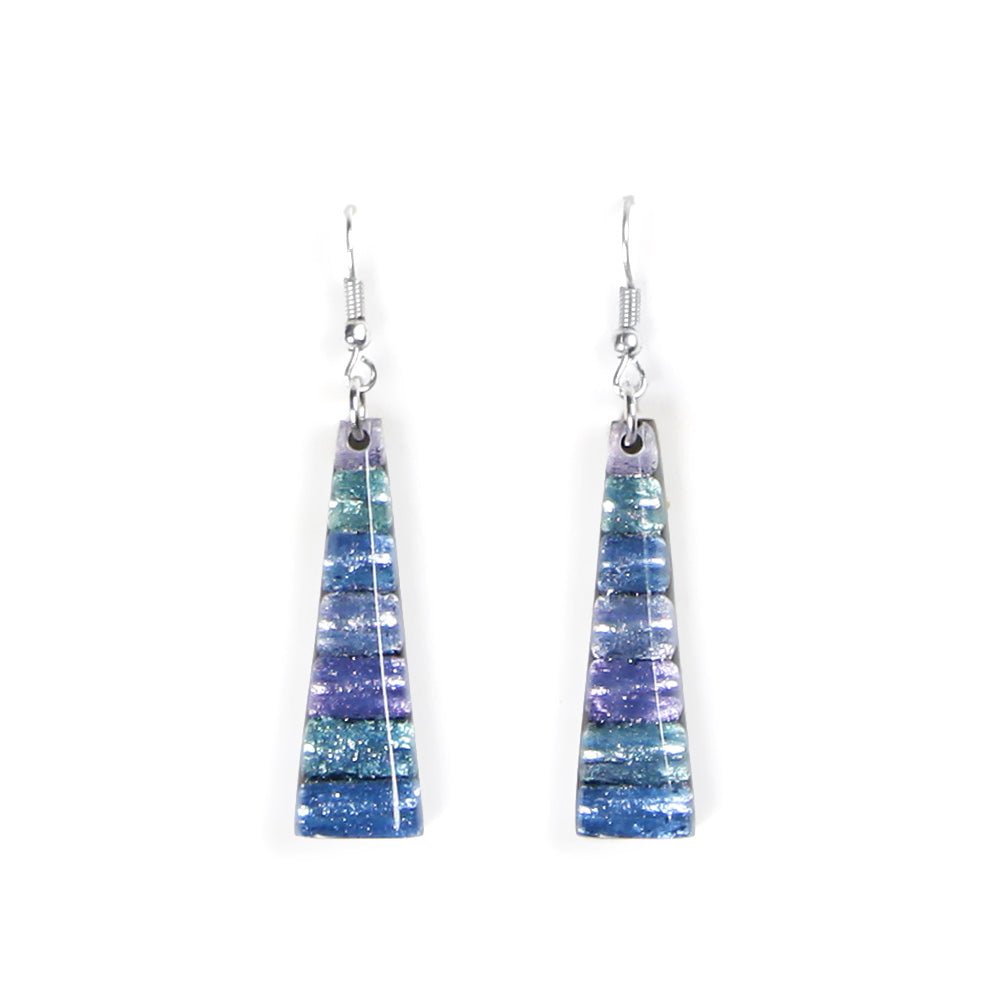 Ocean Mist Triangle Stripes Fish Hook Earrings | The Jewellery Stop