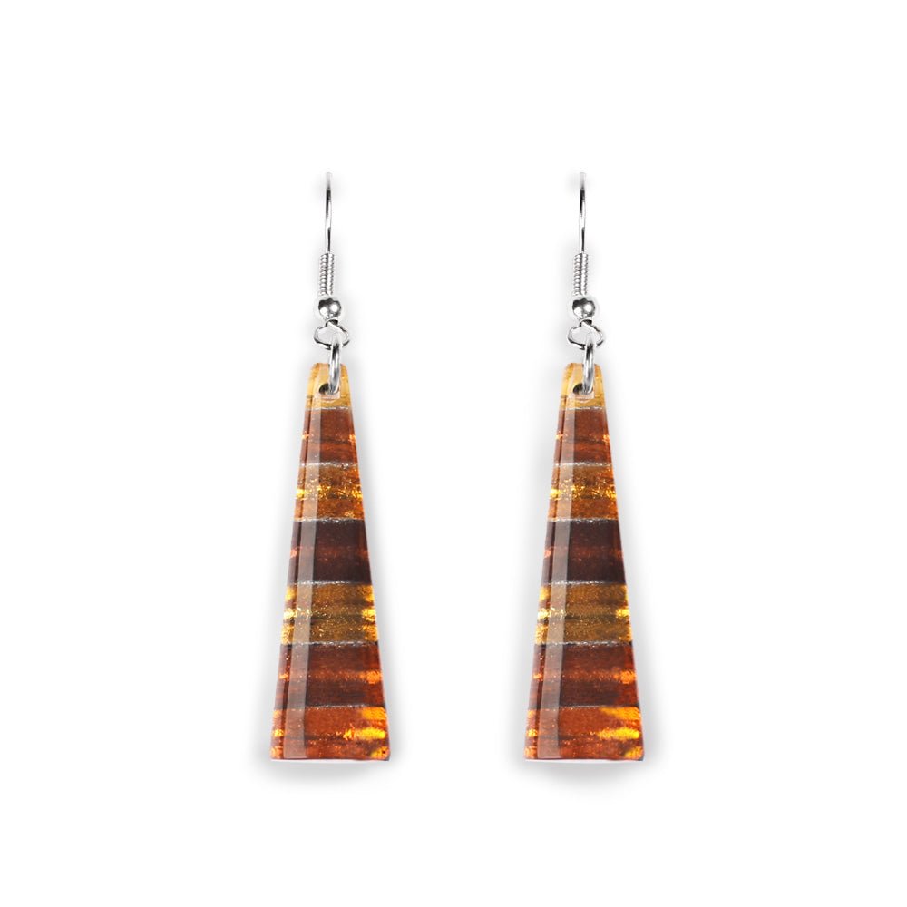 Paprika Triangle Stripes Fish Hook Earrings | The Jewellery Stop
