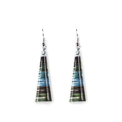 Pear Triangle Stripes Fish Hook Earrings | The Jewellery Stop