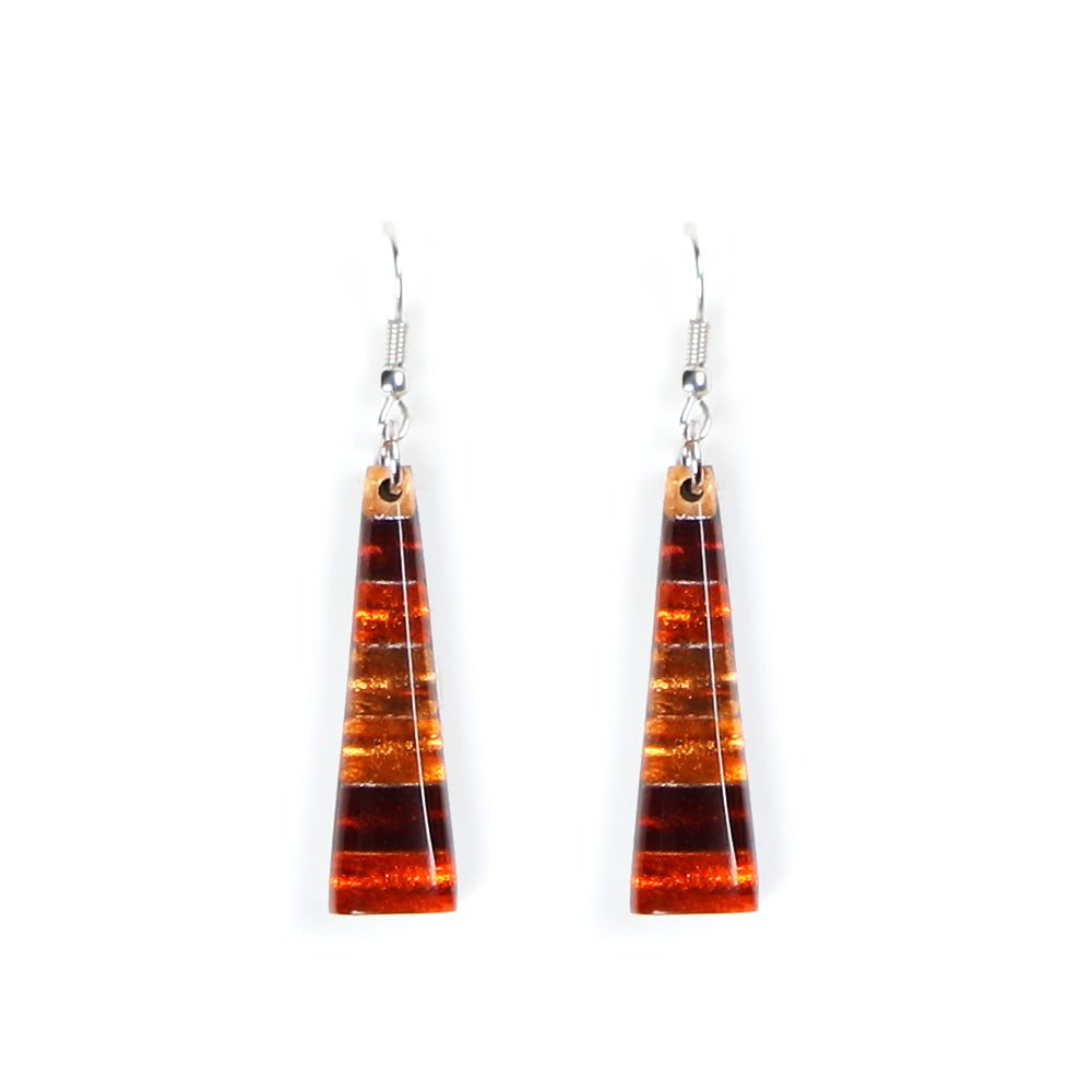 Spice Triangle Stripes Fish Hook Earrings | The Jewellery Stop