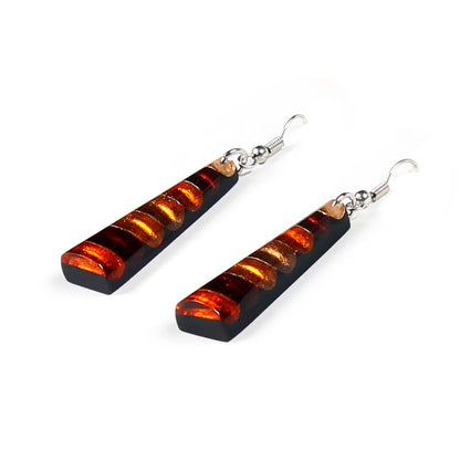 Spice Triangle Stripes Fish Hook Earrings | The Jewellery Stop