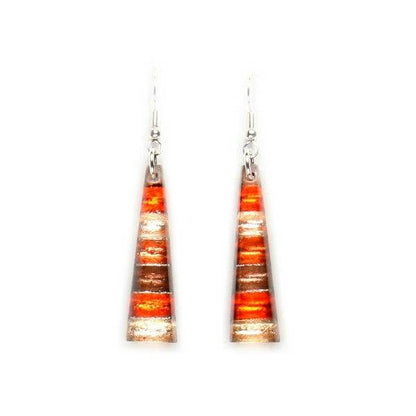 Toffee Triangle Stripes Fish Hook Earrings | The Jewellery Stop