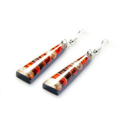 Toffee Triangle Stripes Fish Hook Earrings | The Jewellery Stop