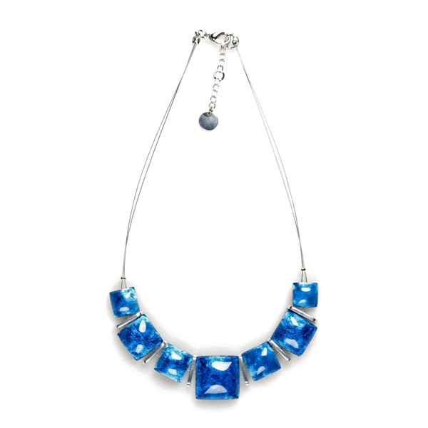 Blue Antique Square Necklace