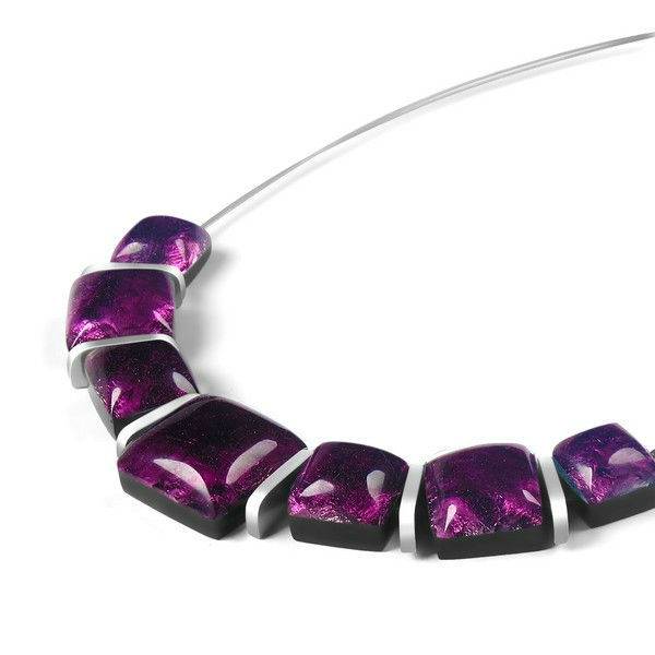 Purple Antique Square Necklace