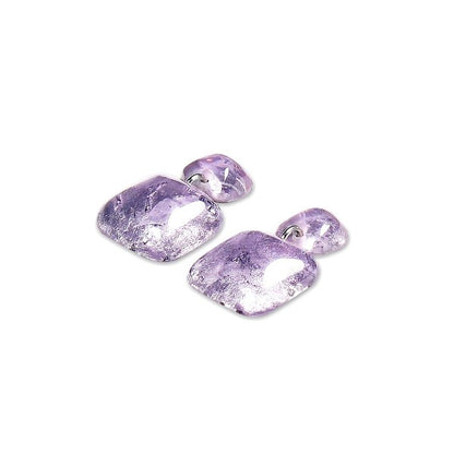 Lilac Antique Square Dangle Stud Earrings