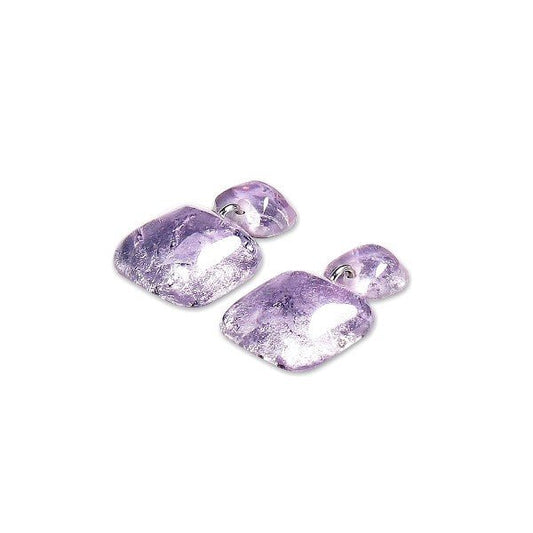Lilac Antique Square Dangle Stud Earrings | The Jewellery Stop