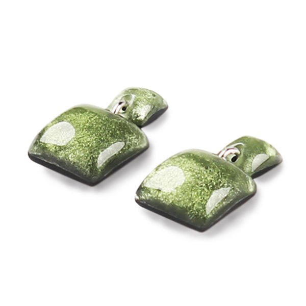 Moss Antique Square Dangle Stud Earrings | The Jewellery Stop