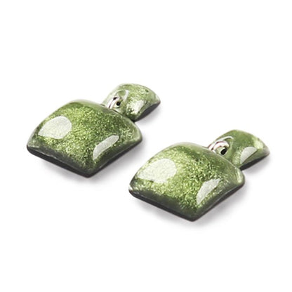Moss Antique Square Dangle Stud Earrings | The Jewellery Stop