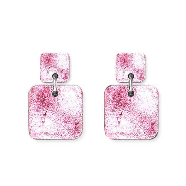 Rose Antique Square Dangle Stud Earrings | The Jewellery Stop