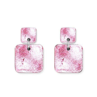 Rose Antique Square Dangle Stud Earrings | The Jewellery Stop