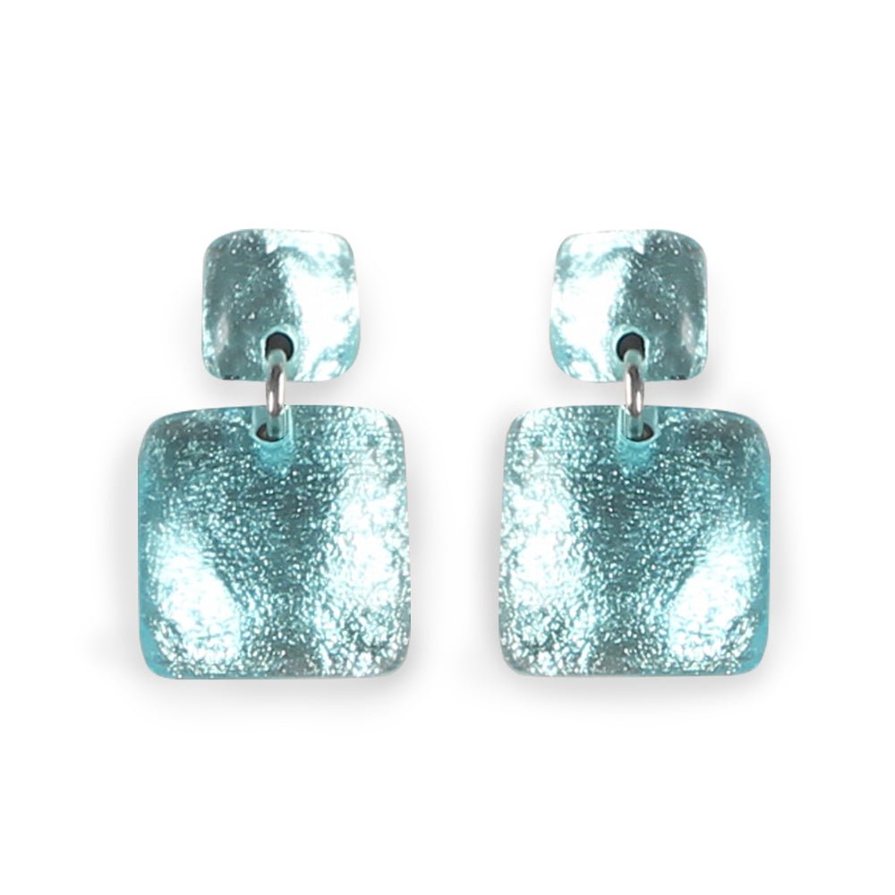 Turquoise Antique Square Dangle Stud Earrings | The Jewellery Stop