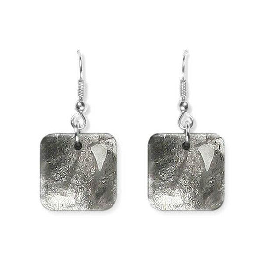 Grey Antique Square Fish Hook Earrings | The Jewellery Stop