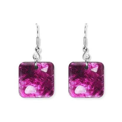 Purple Antique Square Fish Hook Earrings | The Jewellery Stop