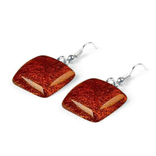Tangerine Antique Square Fish Hook Earrings | The Jewellery Stop
