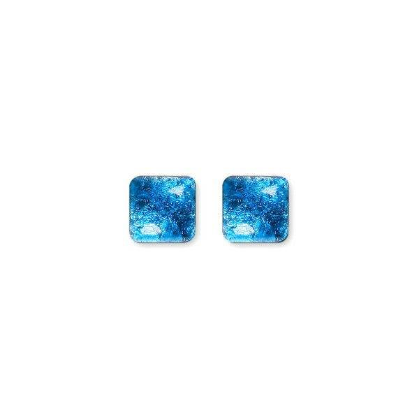 Navy Antique Square Stud Earrings | The Jewellery Stop