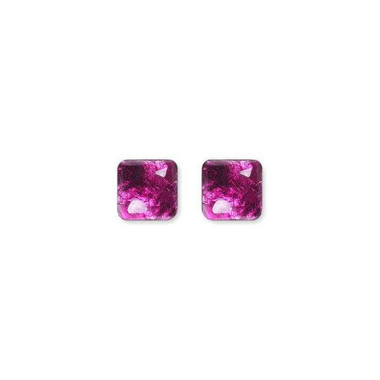 Purple Antique Square Stud Earrings | The Jewellery Stop