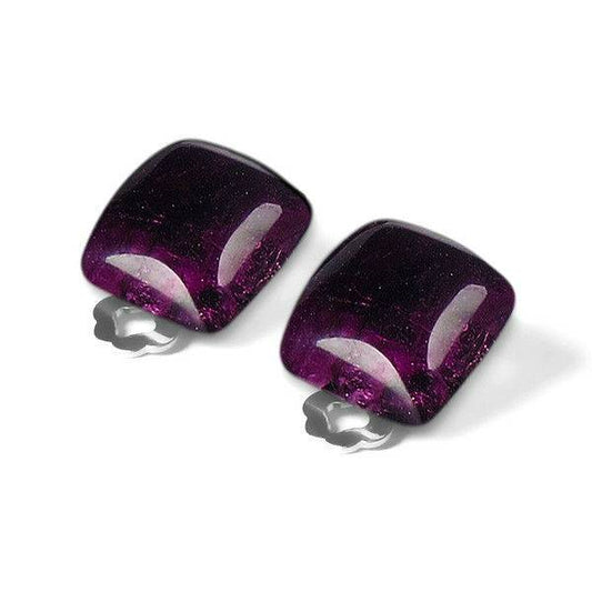 Purple Antique Square Clip Earrings | The Jewellery Stop