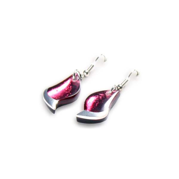 Pink Flame Fish Hook Earrings | The Jewellery Stop