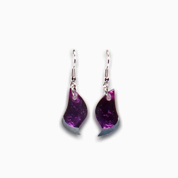 Purple Flame Fish Hook Earrings | The Jewellery Stop
