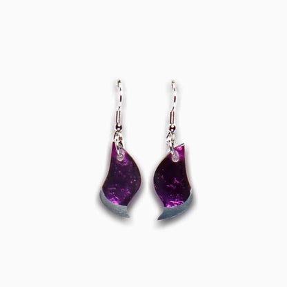 Purple Flame Fish Hook Earrings | The Jewellery Stop