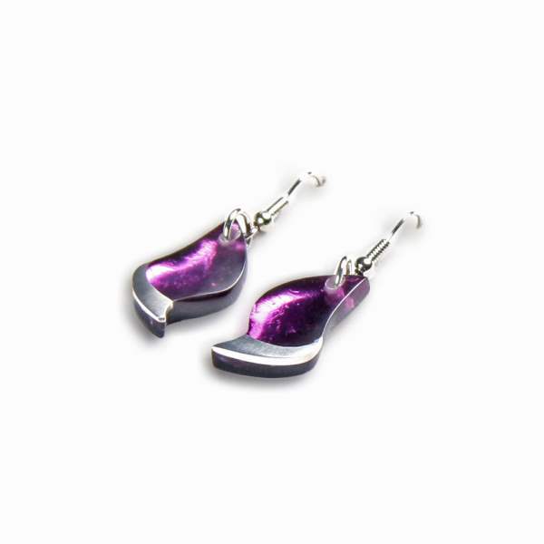 Purple Flame Fish Hook Earrings | The Jewellery Stop