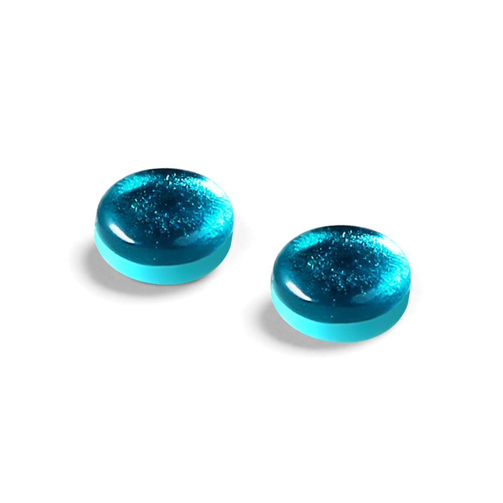 Teal Buttons Stud Earrings | The Jewellery Stop