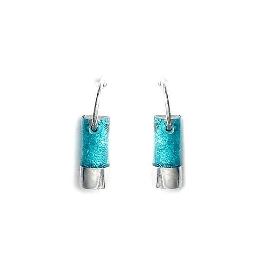 Aqua Bamboo Creole Earrings | The Jewellery Stop