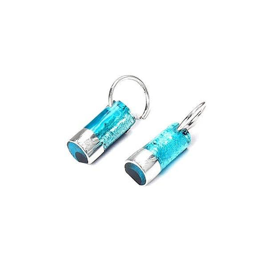 Aqua Bamboo Creole Earrings | The Jewellery Stop